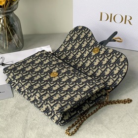 Dior Новая модель сумкиз синей парусины с цепочкой, модель 2042. 