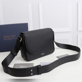 Мужская сумка через плечо DIOR Модель： 1ADME130YKS Черный кожаный