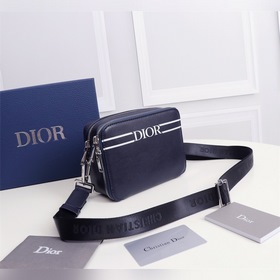 Мужская сумка через плечо DIOR Модель： 1PUBC119 (синяя кожа с бе