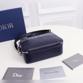 Мужская сумка через плечо DIOR Модель： 1PUBC119 (синяя кожа с бе