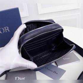 Мужская сумка через плечо DIOR Модель： 1PUBC119 (синяя кожа с бе