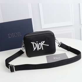 Мужская сумка через плечо DIOR Модель： 1PUBC119 (черная кожа с бе