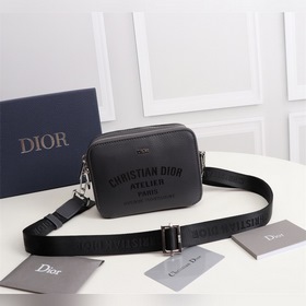 Мужская сумка через плечо DIOR Модель： 1PUBC119 Серый кожа с черн