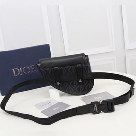 Сумка Dior Saddle Модель： 1ADPO022 (гладкая кожа черного цвета) 