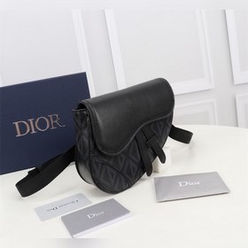Сумка Dior Saddle Модель： 1ADPO022 (гладкая кожа черного цвета) 