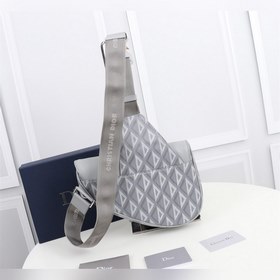 DIOR Сумка на грудь Модель： 1ADPO093 (гладкая кожа серого цвета)