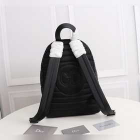 Сумка-рюкзак Dior Oblique из парусины и черной зернистой телячьей
