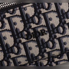 DIOR Рюкзак из канваса и черной зернистой телячьей кожи Dior Obli