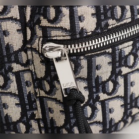 DIOR Рюкзак из канваса и черной зернистой телячьей кожи Dior Obli