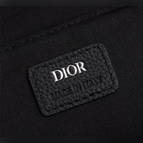 DIOR Рюкзак из канваса и черной зернистой телячьей кожи Dior Obli