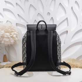 Dior - Новый мужской рюкзак из синей ткани с кожаными деталями, м