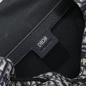 Dior - Новый мужской рюкзак из синей ткани с кожаными деталями, м