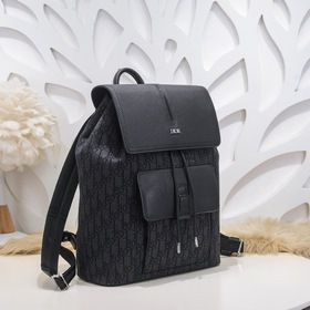Dior - Новый мужской рюкзак из черной ткани с кожей, модель D9671