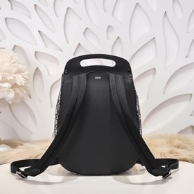 Dior - Новый рюкзак Dior Синий холст с кожей Модель D6012 Рюкза