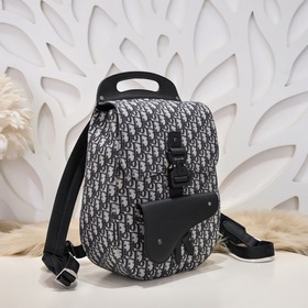 Dior - Новый рюкзак Dior Синий холст с кожей Модель D6012 Рюкза