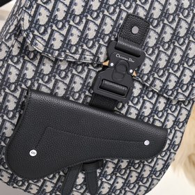 Dior - Новый рюкзак Dior Синий холст с кожей Модель D6012 Рюкза