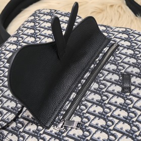 Dior - Новый рюкзак Dior Синий холст с кожей Модель D6012 Рюкза