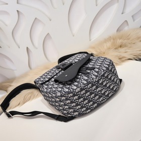 Dior - Новый рюкзак Dior Синий холст с кожей Модель D6012 Рюкза