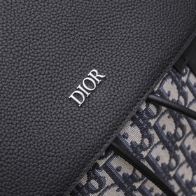 Dior - Новый мужской рюкзак из синей ткани с кожаными деталями, м