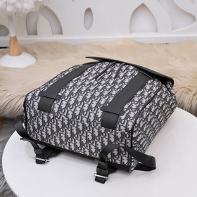 Dior - Новый мужской рюкзак из синей ткани с кожаными деталями, м