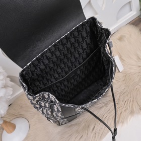 Dior - Новый мужской рюкзак из синей ткани с кожаными деталями, м