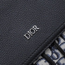 Dior - Новый рюкзак-седло от Dior, синий холст с кожей, модель D1