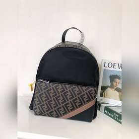 FENDI Модель 2022-1 Коричневый Мужской рюкзак с двойным F-логотип