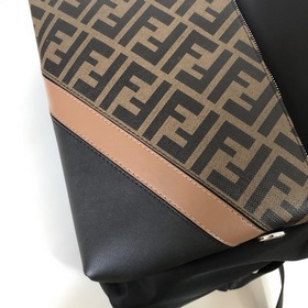 FENDI Модель 2022-1 Коричневый Мужской рюкзак с двойным F-логотип