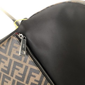 FENDI Модель 2022-1 Коричневый Мужской рюкзак с двойным F-логотип