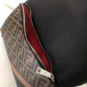 FENDI Модель 2022-1 Коричневый Мужской рюкзак с двойным F-логотип