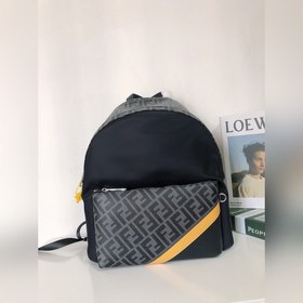 FENDI 2022-1 Черный Новый мужской рюкзак с двойным логотипом F С