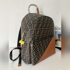FENDI Модель 2034-1 черный Новый мужской рюкзак с двойным логоти