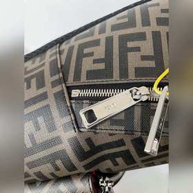 FENDI Модель 2034-1 черный Новый мужской рюкзак с двойным логоти