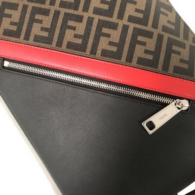 FENDI Модель 2024-5 Сумка через плечо Ткань с двойным принтом F и