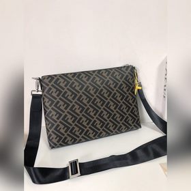 FENDI Модель 2011-3 Сумка через плечо Ткань с двойным принтом F и
