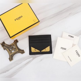 FENDI Fendi Золотой кожаный кошелек с металлической пластиной А