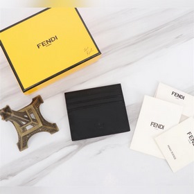 FENDI Fendi Золотой кожаный кошелек с металлической пластиной А