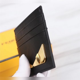 FENDI Fendi Золотой кожаный кошелек с металлической пластиной А