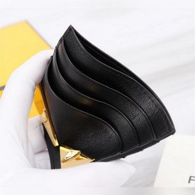 FENDI Fendi Золотой кожаный кошелек с металлической пластиной А