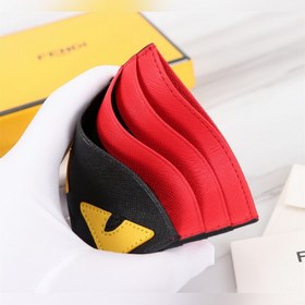 FENDI Черно-красно-желтая сумка с крестообразным узором Артикул