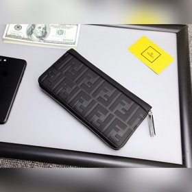 FENDI Маленький кошелек с одним отделением, модель： 9036, черный