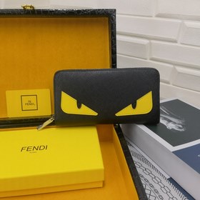FENDI Маленький кошелек с одним отделением Модель： 666096 Черный
