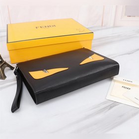 FENDI  Мужская сумка с желтой нашивкой Артикул： 368568 Кожа имп
