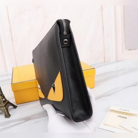 FENDI  Мужская сумка с желтой нашивкой Артикул： 368568 Кожа имп