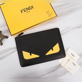 FENDI Косметичка желтого цвета Артикул： 168568 Кожа импортного н