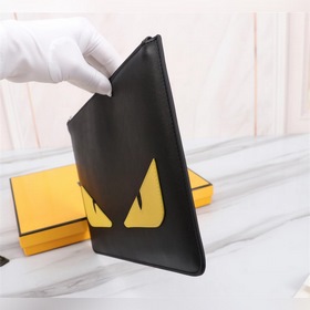 FENDI Косметичка желтого цвета Артикул： 168568 Кожа импортного н