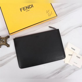 FENDI Черно-серая сумка для макияжа Артикул： 168568 Верх из им