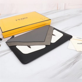 FENDI Черно-серая сумка для макияжа Артикул： 168568 Верх из им