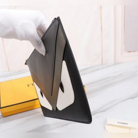 FENDI Черно-серая сумка для макияжа Артикул： 168568 Верх из им