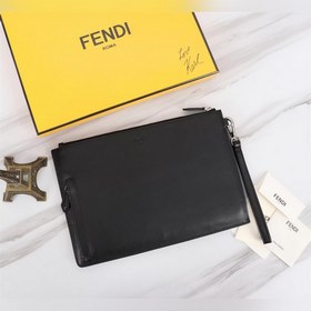 FENDI Желтый клатч с акцентом на ручке Артикул： 168568 Верх из и